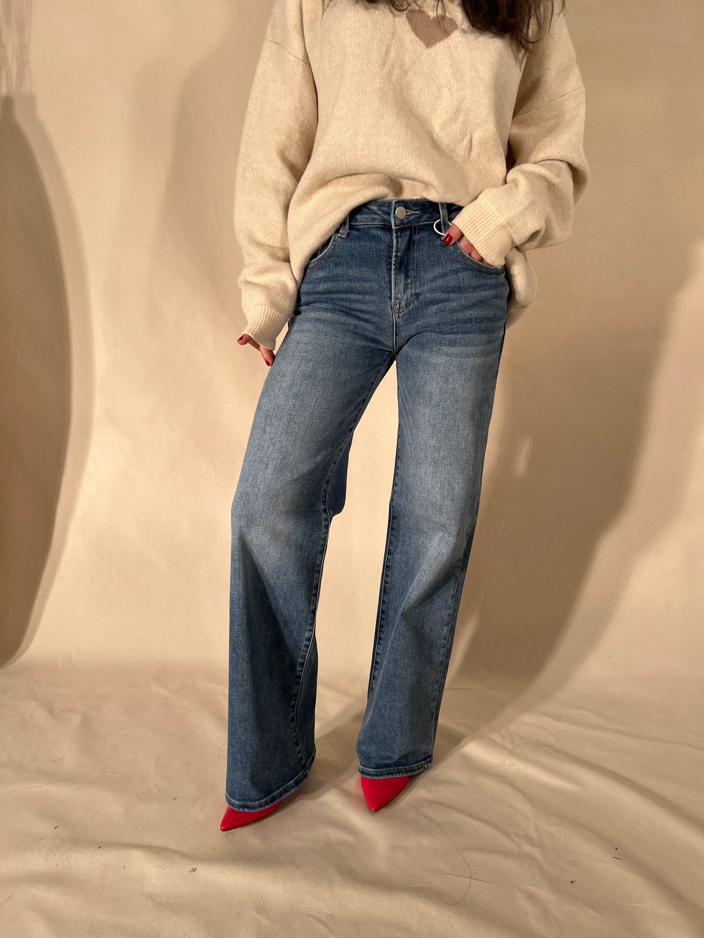 Hailey Wide Leg Midrise Jeans