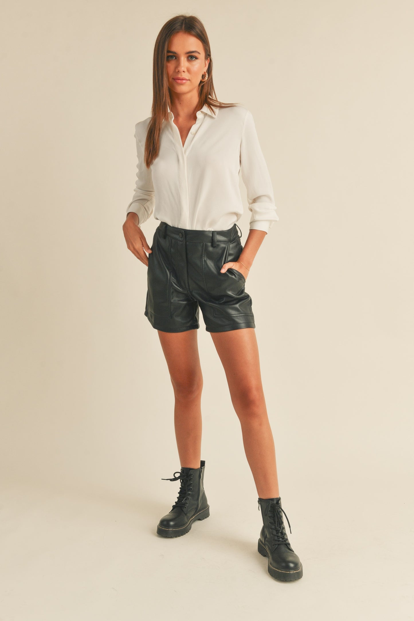 Leila Faux Leather Shorts
